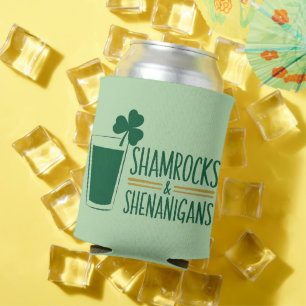 Porta-lata Shamrocks & Shenanigans: Rua. Design do Dia de Pat