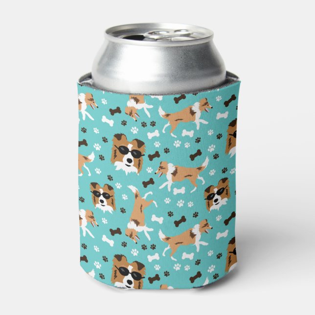 Porta-lata Sheltie Shetland Sheepdog Mini Collie Can Cooler (Can Front)