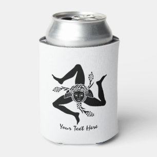 Porta-lata Siciliana Trinacria Seu Texto e Fundo