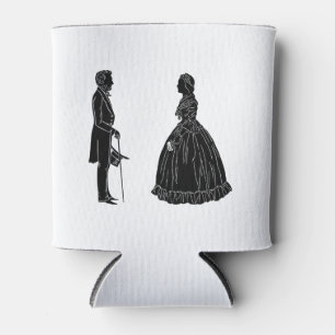 Porta-lata silhueta de abraham lincoln mary todd lincoln