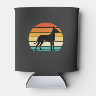 Porta-lata Silhueta de cão Great Dane pôr do sol retrô