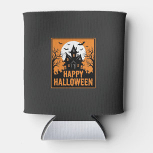 Porta-lata Silhueta Vetorial de Casa Assombrada de Halloween_