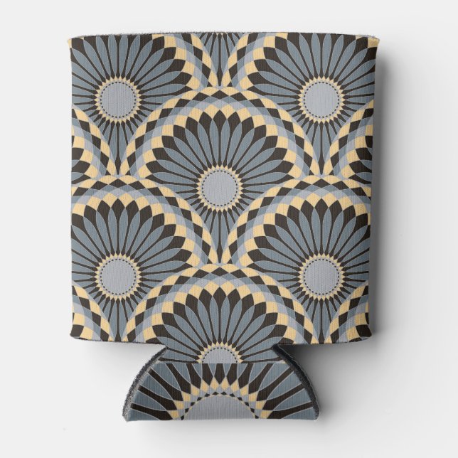 Porta-lata Silver de Marfim: Azulejo Floral Circular. (Frente)