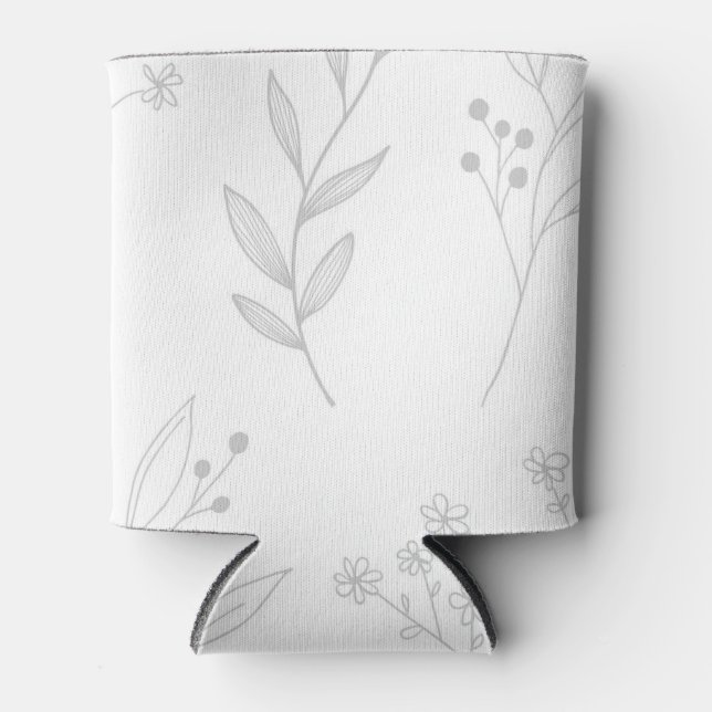 Porta-lata Silver Floral Boho Wedding (Frente)