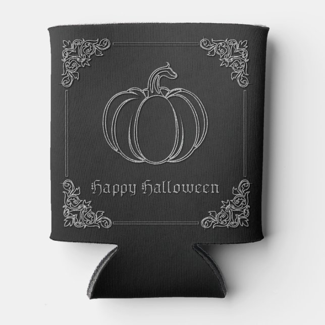 Porta-lata Silver Pumpkin Halloween (Frente)