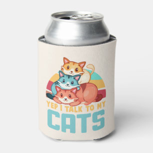 Porta-lata Sim, falo com o meu Design de Trio Gato Adorável d