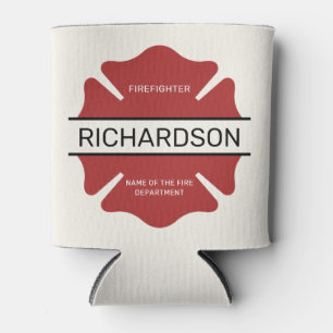 Porta-lata Símbolo de logotipo vermelho de bombeiro personali