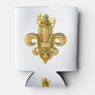 Porta-lata Símbolo Mardi Gras Royalty Fleur de Lis com Miça
