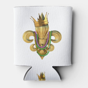 Porta-lata Símbolo Mardi Gras Royalty Fleur de Lis com Miça