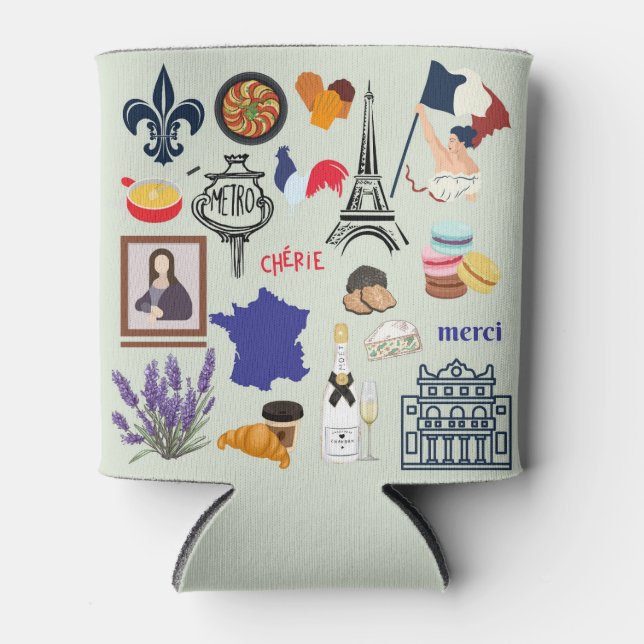 Porta-lata Símbolos da França (Frente)