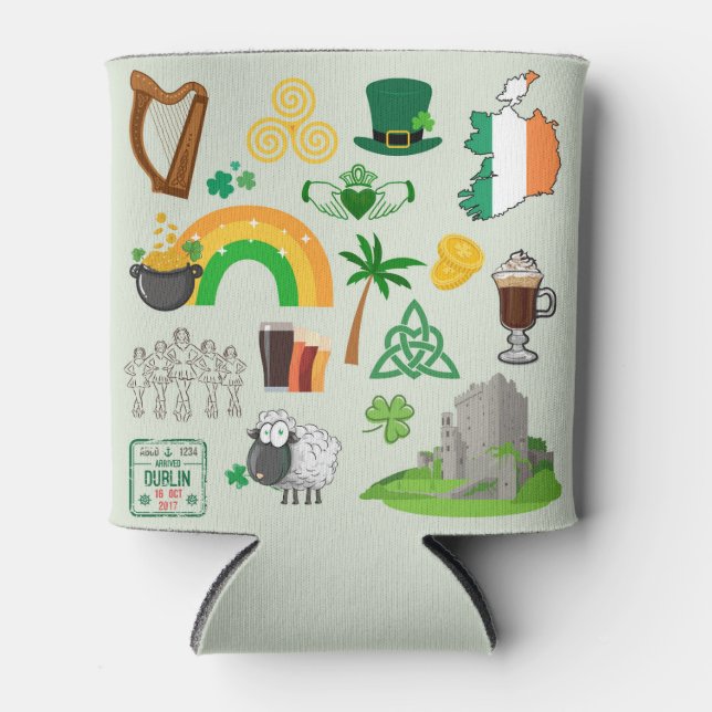 Porta-lata Símbolos da Irlanda (Frente)