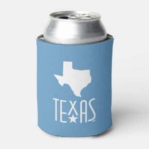 Porta-lata Símbolos do Texas, estado do Texas, azul