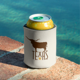 Porta-lata Símbolos do Texas, Longhorn, marrom