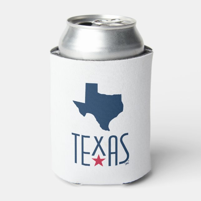 Porta-lata Símbolos do Texas, Texas, marinho azul (Can Front)