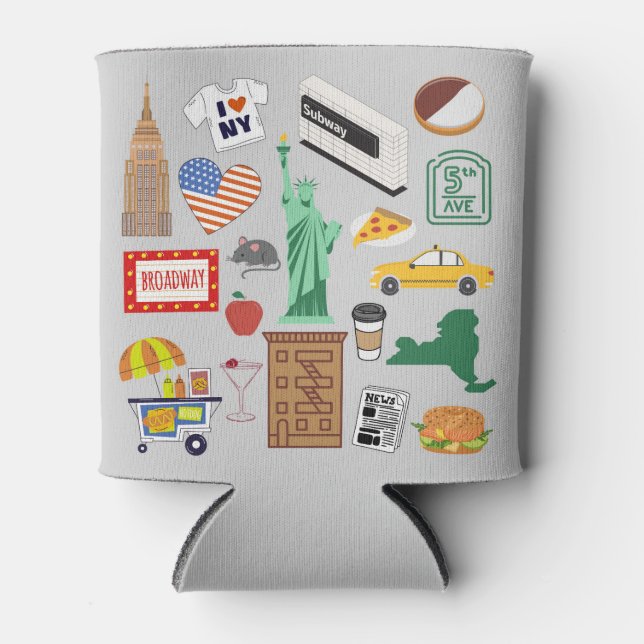 Porta-lata Símbolos Nova Iorque (Frente)