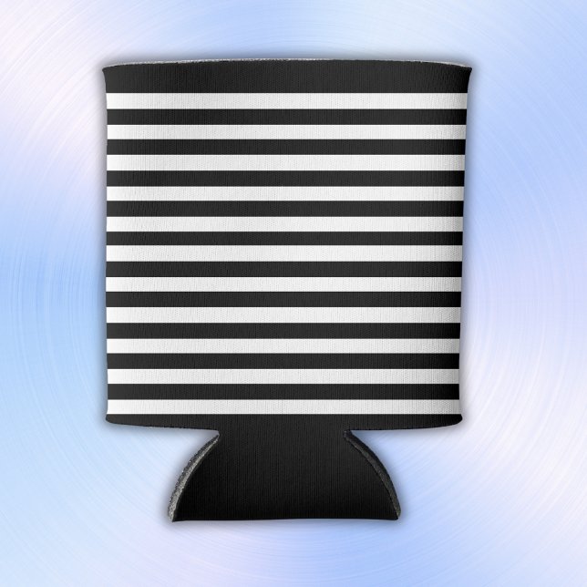 Porta-lata Simples Black and White Stripes | (Criador carregado)