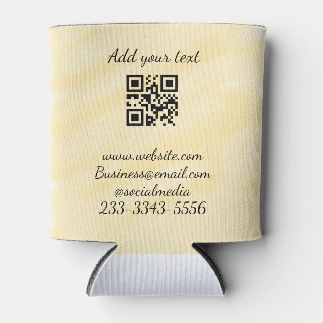 Porta-lata simples código QR personalizado adicionar seu nome (Frente)