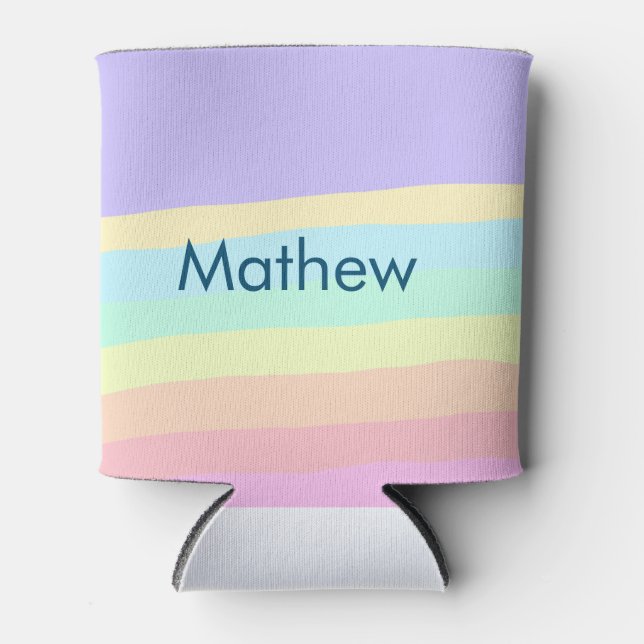 Porta-lata simples letra inicial monograma adicionar sua letr (Frente)