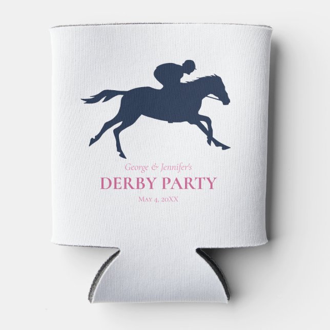 Porta-lata Simples Marinho Azul Raça Horse Personalizar (Frente)