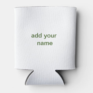 Porta-lata Simples minimal verde adicione seu texto nome foto