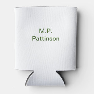 Porta-lata Simples minimal verde adicione seu texto nome foto