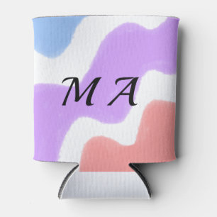Porta-lata Simples roxo rosa água tinta adicione seu monogram