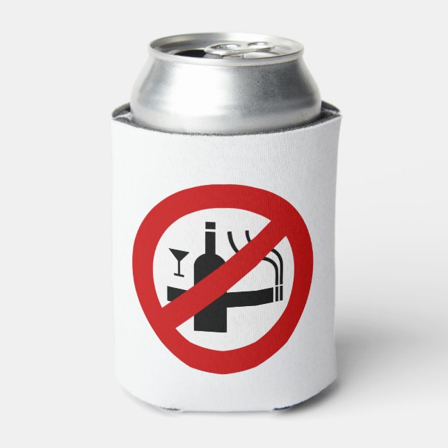 Porta-lata Sinal de NÃO Fumar Álcool ⚠ Sinal Tailandês ⚠ (Can Front)