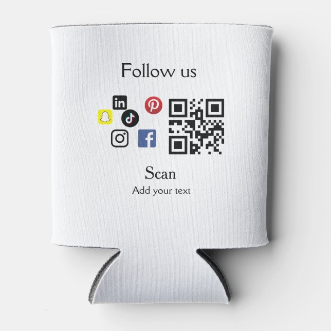 Porta-lata site simples de código de barras de código QR de e (Frente)