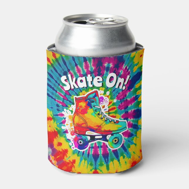 Porta-lata Skate No Roller Rink Tie Dye Hippie (Can Front)