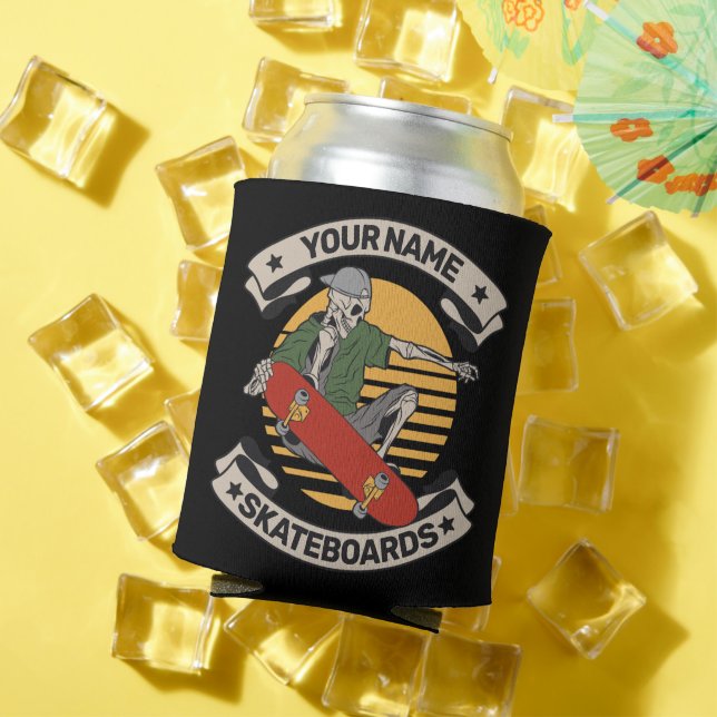 Porta-lata Skateboard Personalizada Pega Pele Prendendo Pele (Verão in situ)