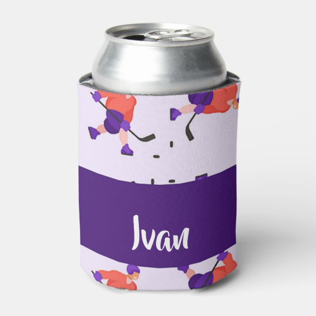 Porta-lata Skating ice hockey player pattern (Can Front)