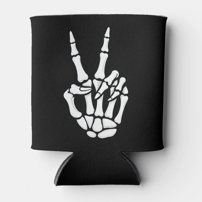 Porta-lata Skeleton Hand Peace Sign Cool Halloween (Frente)