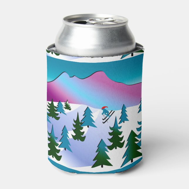 Porta-lata Ski Slope Winter Can Cooler (Can Front)