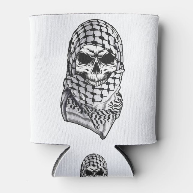 Porta-lata Skull Kufiya Shemagh árabe (Frente)