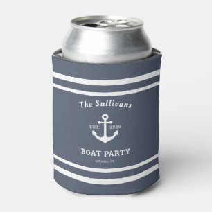 Porta-lata Slate Blue Âncora de Nome Personalizado Bote Festa