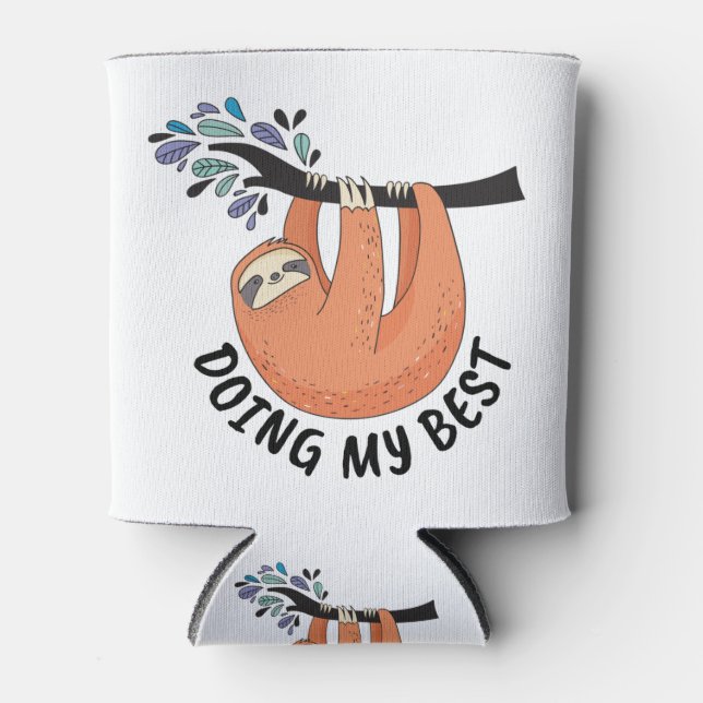 Porta-lata Sloth fazendo o meu melhor (Frente)