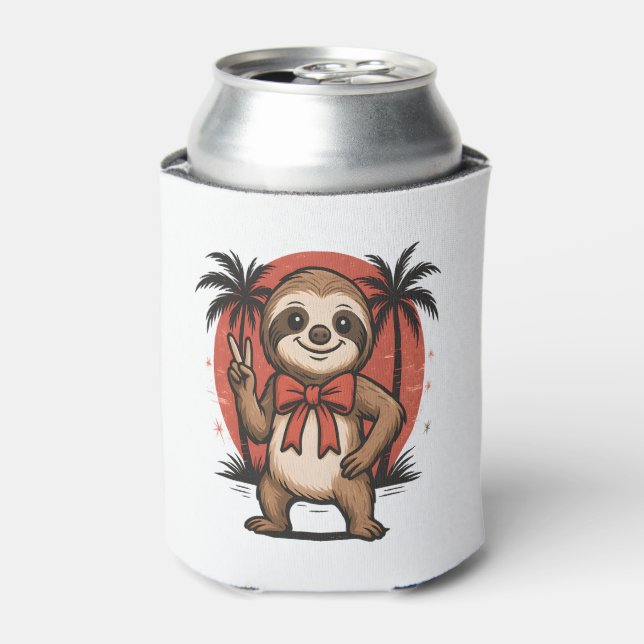 Porta-lata Sloth Summer Beach Rocking (Can Front)
