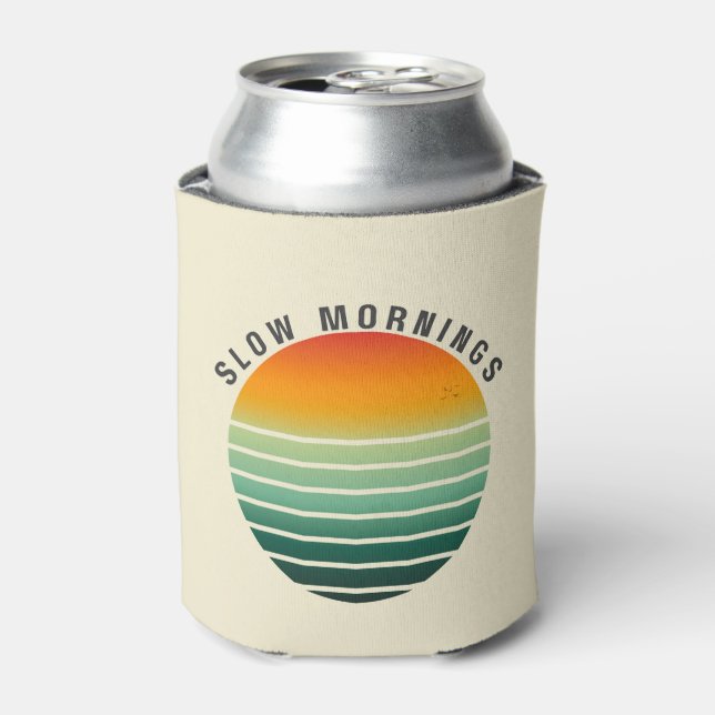 Porta-lata Slow Mornings - Aesthetic Drink Can Cooler (Can Front)
