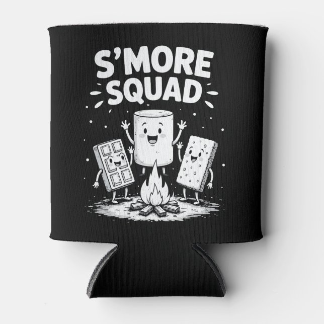 Porta-lata S'mores Squad Camping Campfire Cute Marshmallow (Frente)