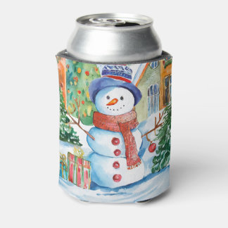 Porta-lata Snowman Adicionar Nome Presente de Natal