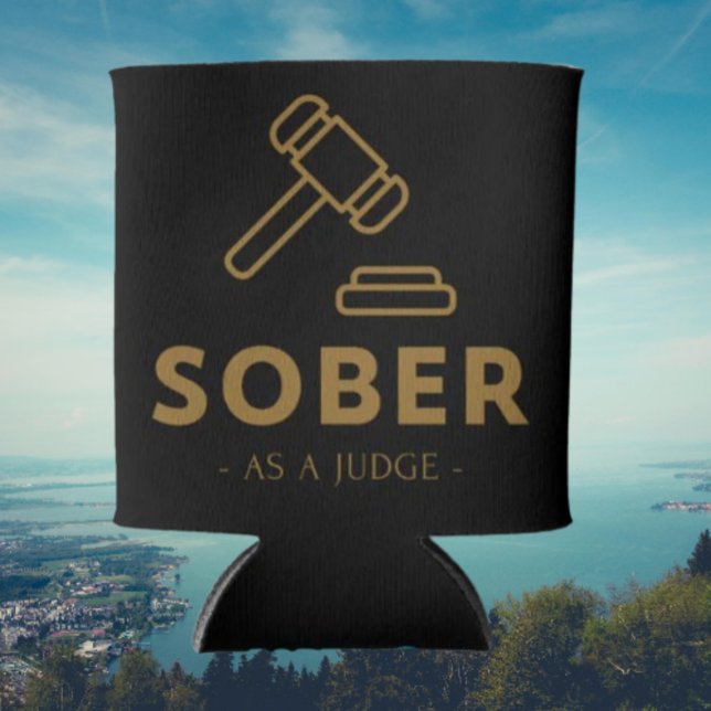 Porta-lata Sober Como Juiz - Dourada Gavel Beefeer Cooler (Criador carregado)