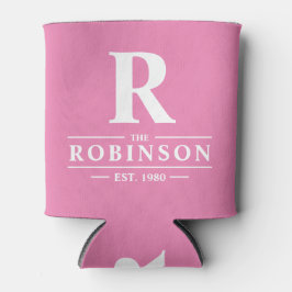 Porta-lata Sobrenome & Inicial Rosa