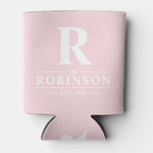 Porta-lata Sobrenome & Inicial Rosa Suave