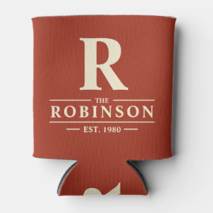 Porta-lata Sobrenome & Inicial Siena Queimada