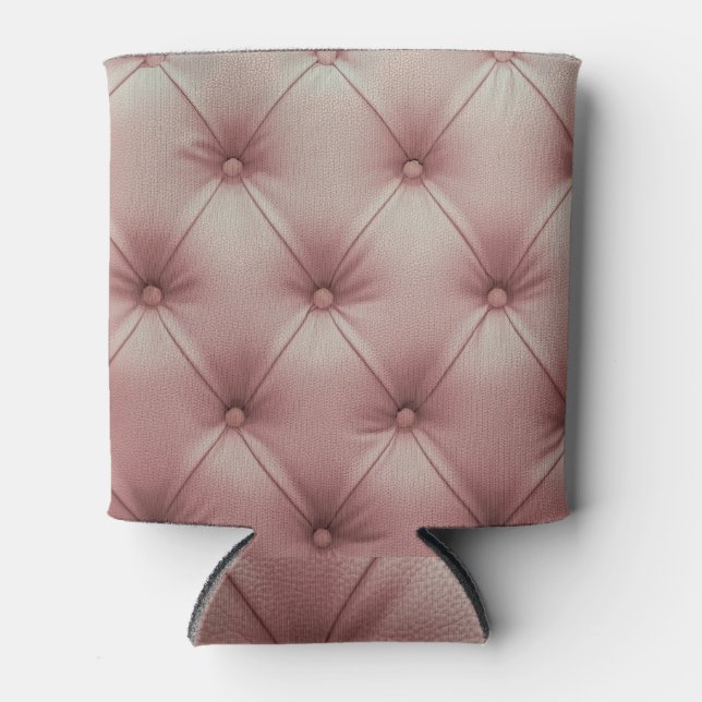 Porta-lata Sofá De Couro Rosa, Fundo Texturizado. (Frente)