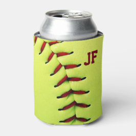 Porta-lata Softball amarelo personalizado