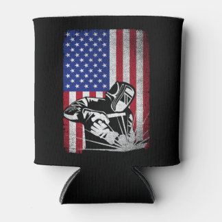 Porta-lata Solder Vintage EUA - American Flag Welder