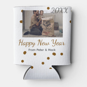 Porta-lata Solteiro feliz ano novo pai adicionar nome de foto