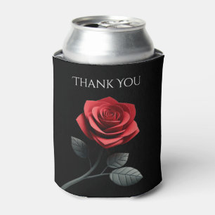 Porta-lata Solteiro Rosa vermelha Obrigado-