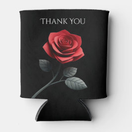 Porta-lata Solteiro Rosa vermelha Obrigado-